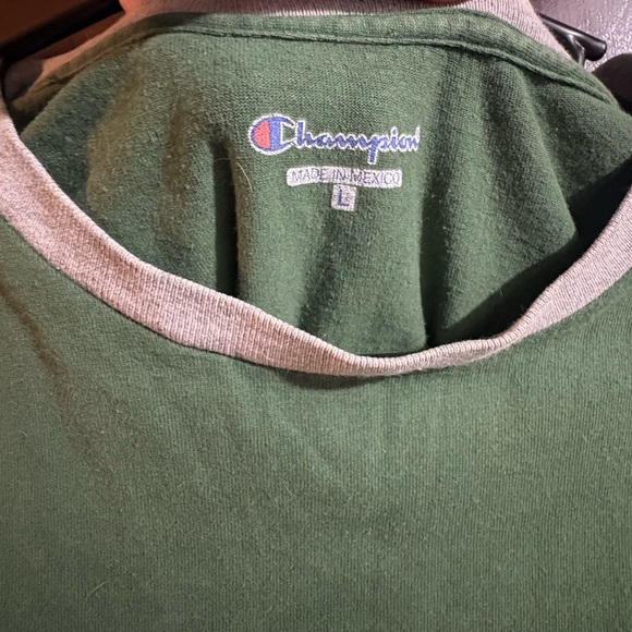 Champion Men's Forest Green Tee with Gray Accents - Picture 3 of 3